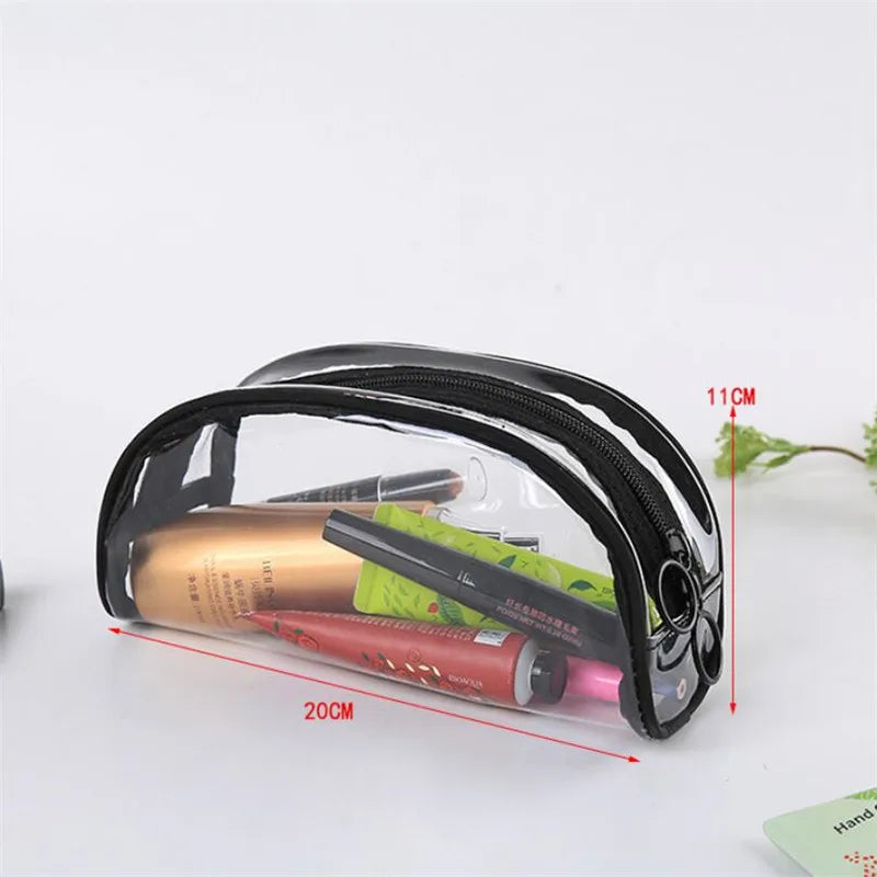Waterproof Transparent PVC Bath Cosmetic Bag Women Make Up Case Travel Zipper Makeup Beauty Wash Organizer Toiletry Storage Kit