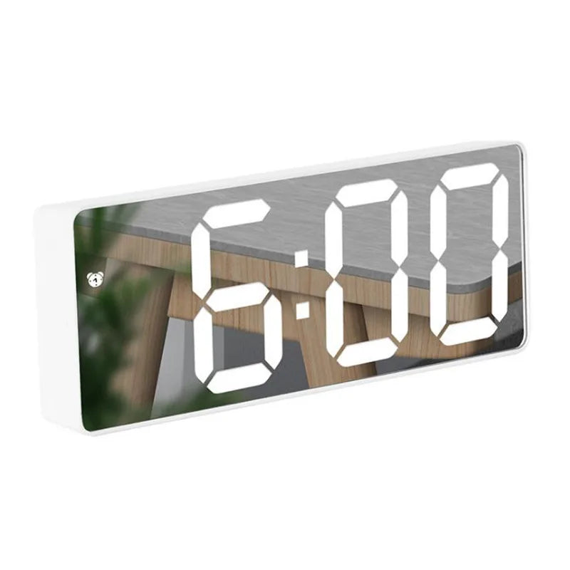 LED Digital Alarm Clock with Mirror Acrylic Face