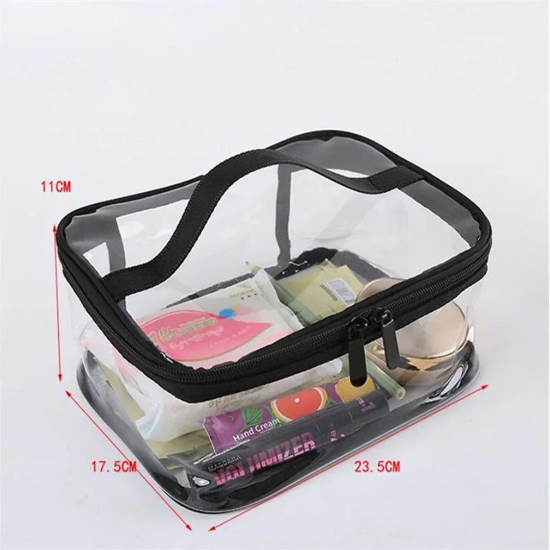 Waterproof Transparent PVC Bath Cosmetic Bag Women Make Up Case Travel Zipper Makeup Beauty Wash Organizer Toiletry Storage Kit