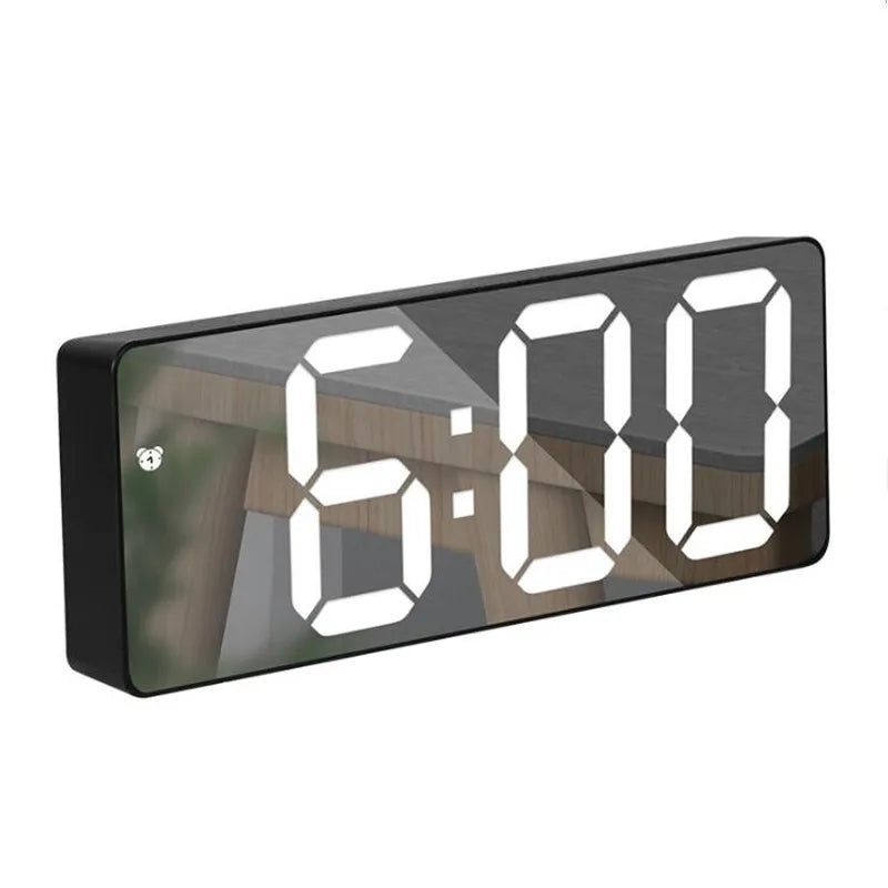 LED Digital Alarm Clock with Mirror Acrylic Face