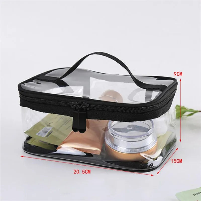 Waterproof Transparent PVC Bath Cosmetic Bag Women Make Up Case Travel Zipper Makeup Beauty Wash Organizer Toiletry Storage Kit
