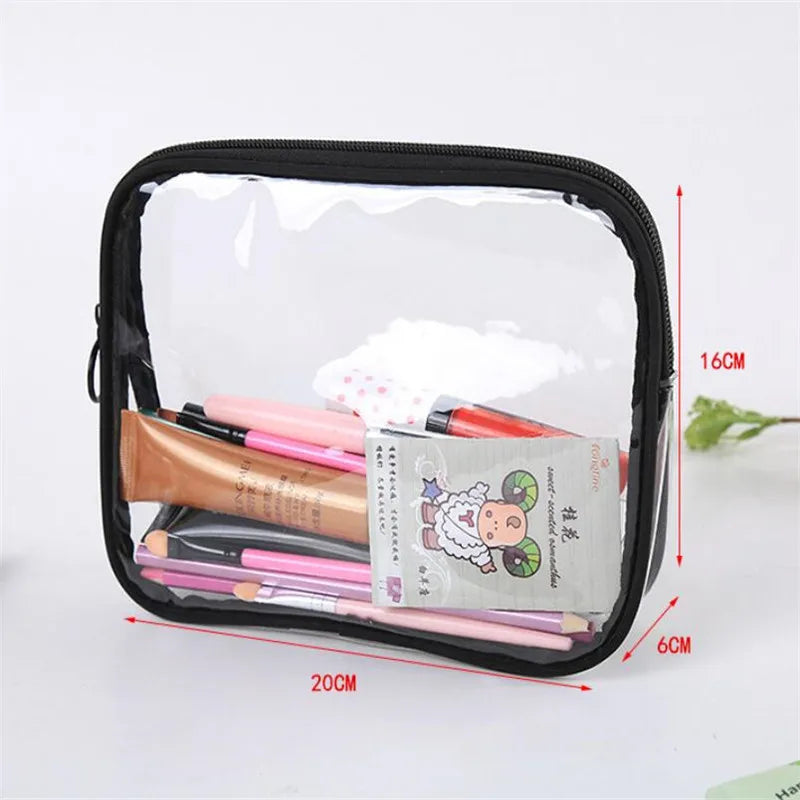 Waterproof Transparent PVC Bath Cosmetic Bag Women Make Up Case Travel Zipper Makeup Beauty Wash Organizer Toiletry Storage Kit