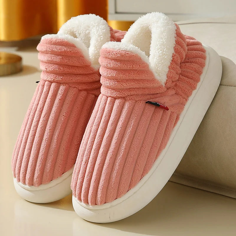 Evshine Women's Fur Slippers – Soft Sole Winter House Shoes