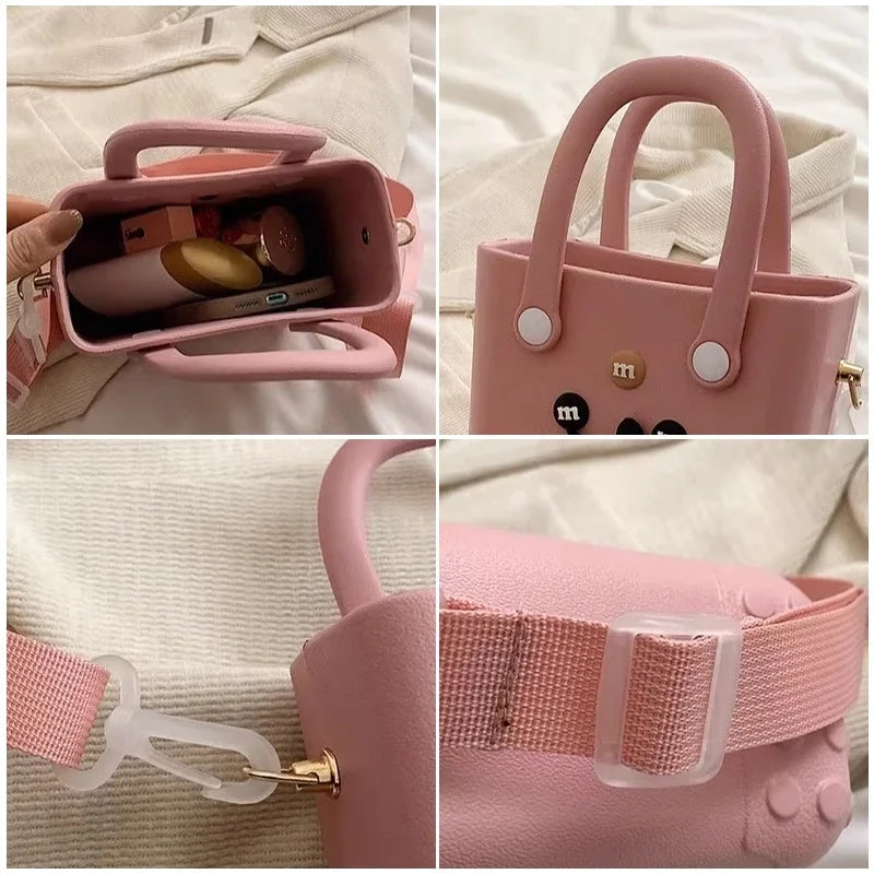 EVA Beach Tote Bag Waterproof Summer Travel Shoulder Handbags Fashion Beach Tote Bags Shopping Storage Basket Picnic Baskets