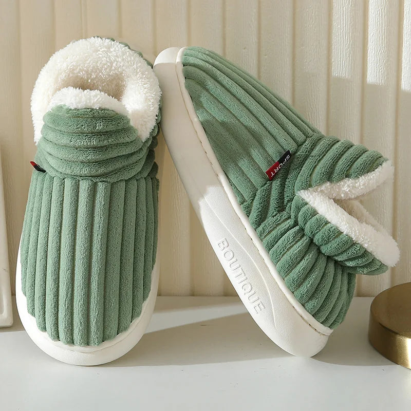 Evshine Women's Fur Slippers – Soft Sole Winter House Shoes