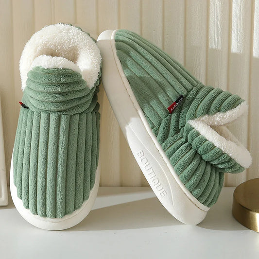 Evshine Women's Fur Slippers – Soft Sole Winter House Shoes