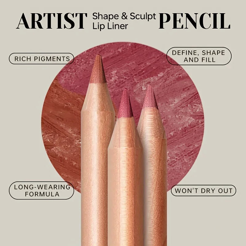 Nude Matte Lip Liner, Waterproof Long Lasting High Pigment Lip Pencil, Smooth Precise Lip Makeup Gift for Women