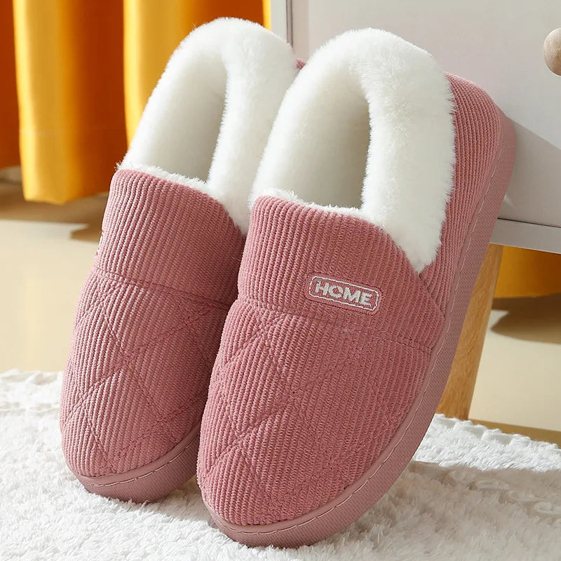 Evshine Women's Fur Slippers – Soft Sole Winter House Shoes