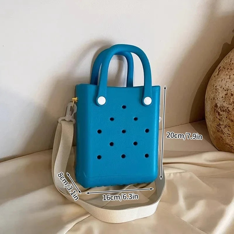 EVA Beach Tote Bag Waterproof Summer Travel Shoulder Handbags Fashion Beach Tote Bags Shopping Storage Basket Picnic Baskets