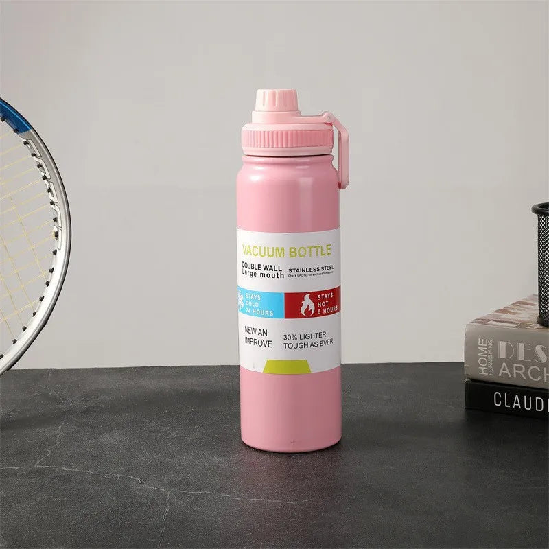 Camping Sports Steel Water Bottle 25oz 750ml Double Wall Sports Water Bottle Flask Big Mouth