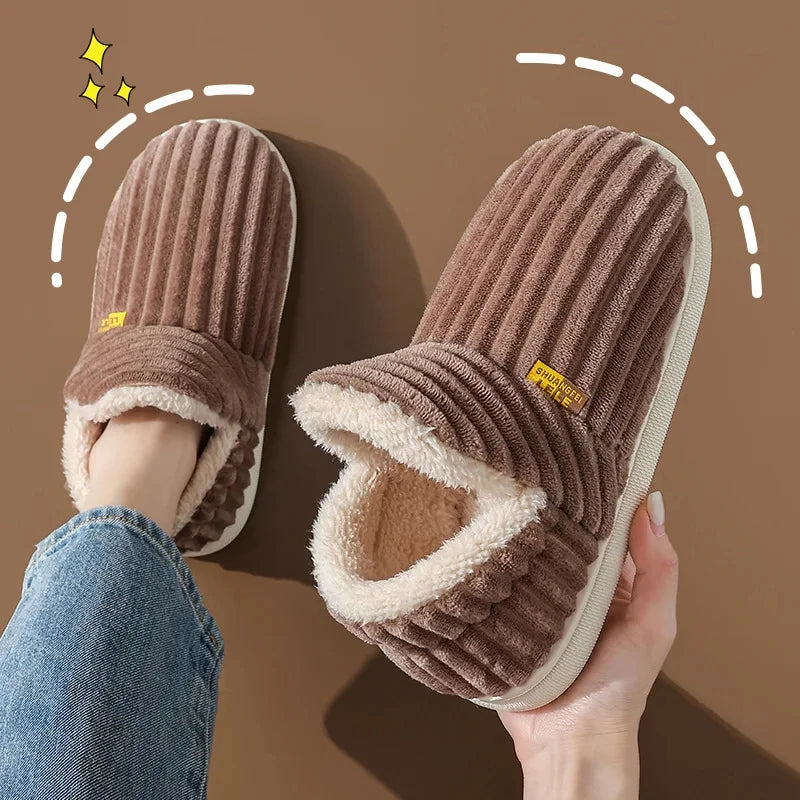 Evshine Women's Fur Slippers – Soft Sole Winter House Shoes
