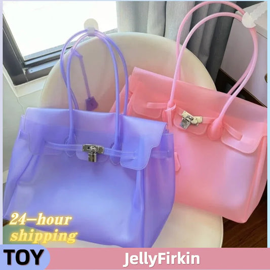Summer Jelly Bags Trendy Dopamine Fashion Tote Underarm Handbag Women Candy Color PVC Waterproof Transparent Tote Bag In Stock