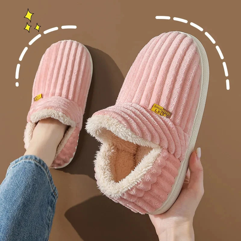 Evshine Women's Fur Slippers – Soft Sole Winter House Shoes