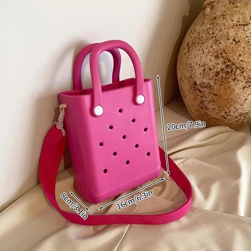 EVA Beach Tote Bag Waterproof Summer Travel Shoulder Handbags Fashion Beach Tote Bags Shopping Storage Basket Picnic Baskets