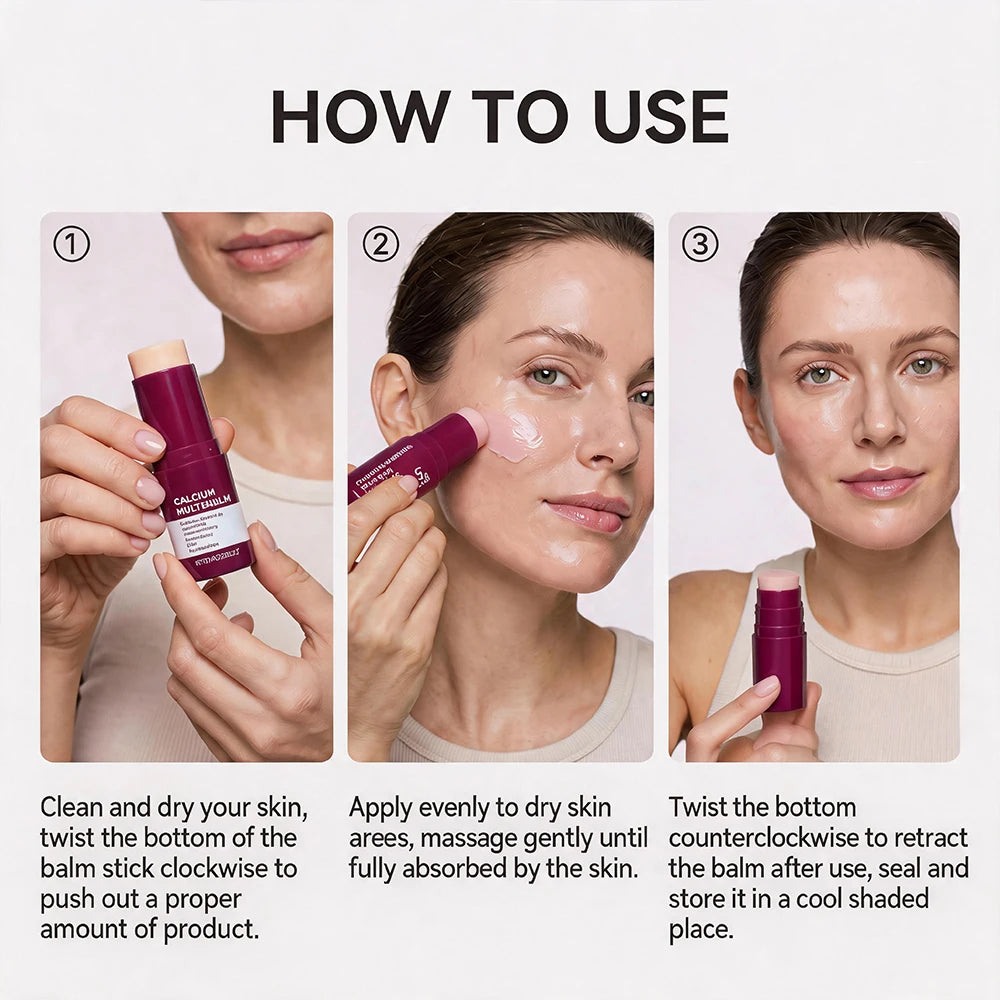 Moisturizing Balm Stick Hydrating Smoothing Nourishing Face Neck Care Silky Lightweight Portable Skincare