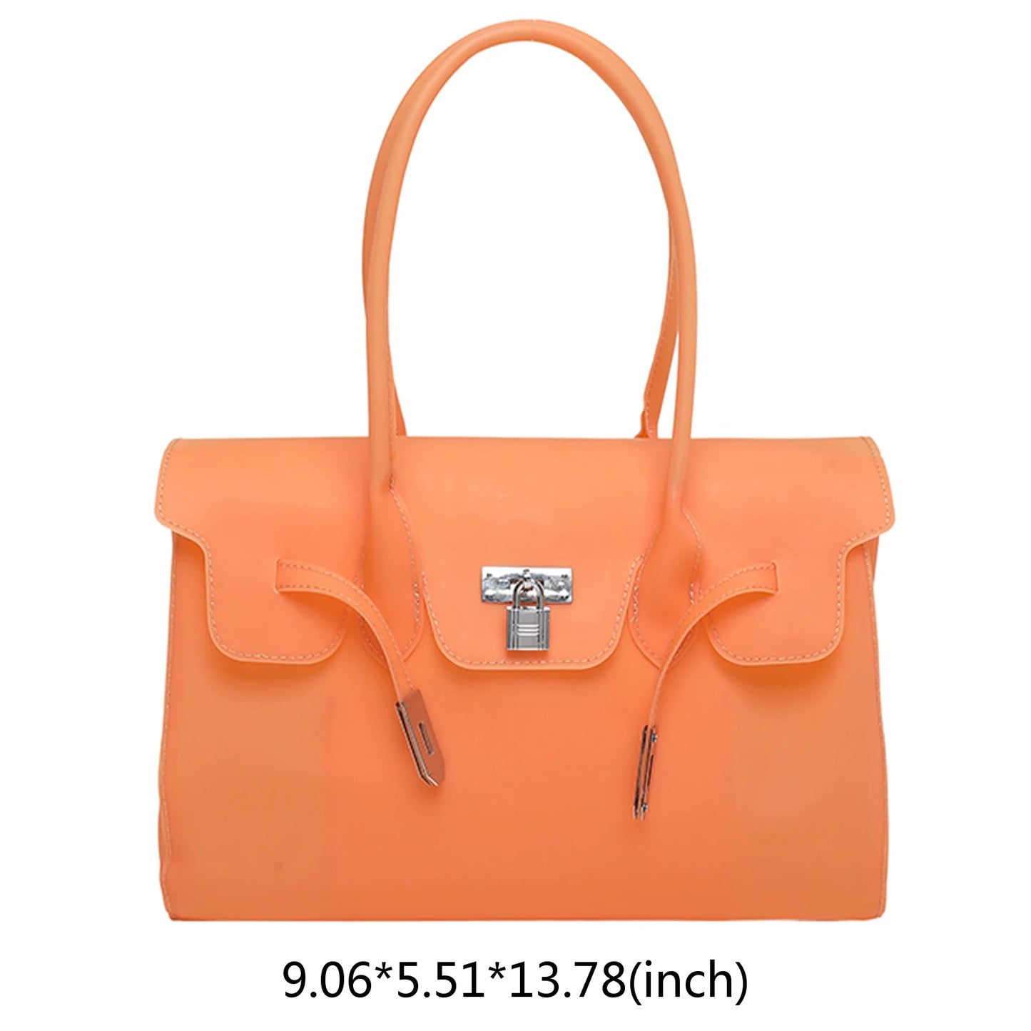 Korean PVC Waterproof Beach Shoulder Bag 2026 Summer Y2K Candy Color Jelly Bags Trendy Dopamine Fashion Tote Underarm Handbag