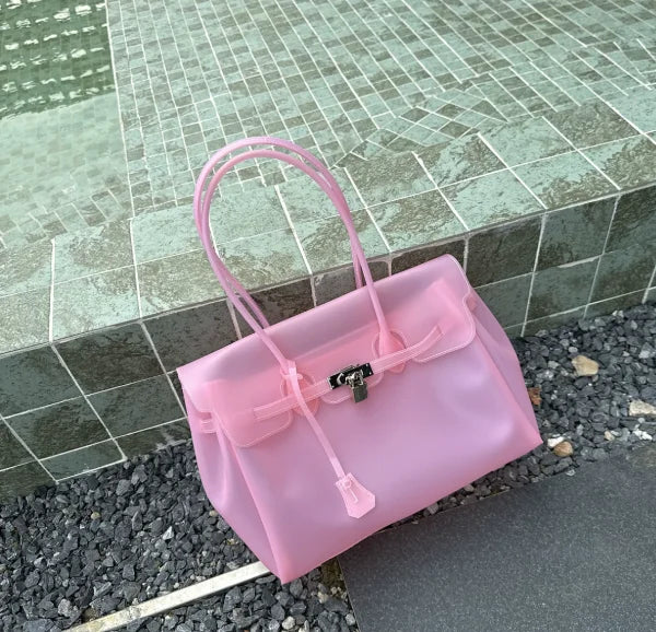 Summer Jelly Bags Trendy Dopamine Fashion Tote Underarm Handbag Women Candy Color PVC Waterproof Transparent Tote Bag In Stock
