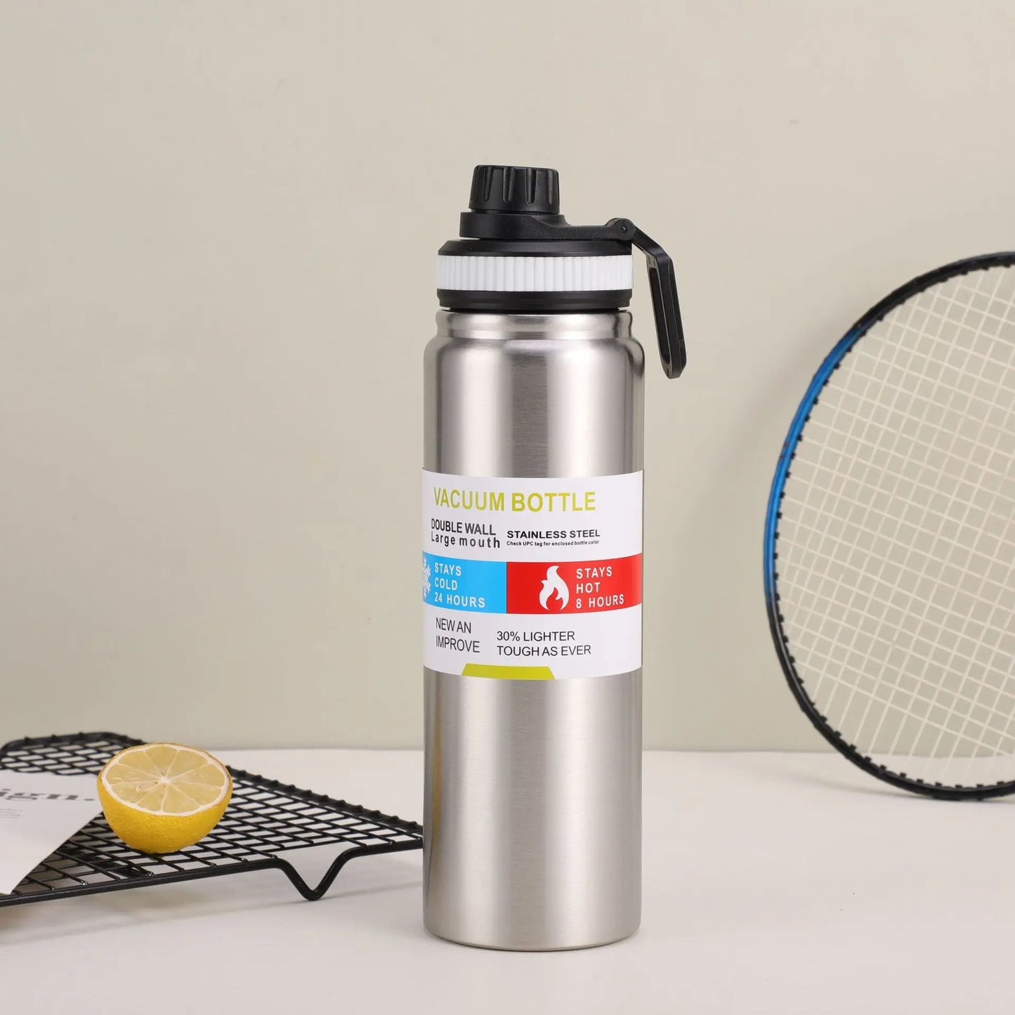 Camping Sports Steel Water Bottle 25oz 750ml Double Wall Sports Water Bottle Flask Big Mouth
