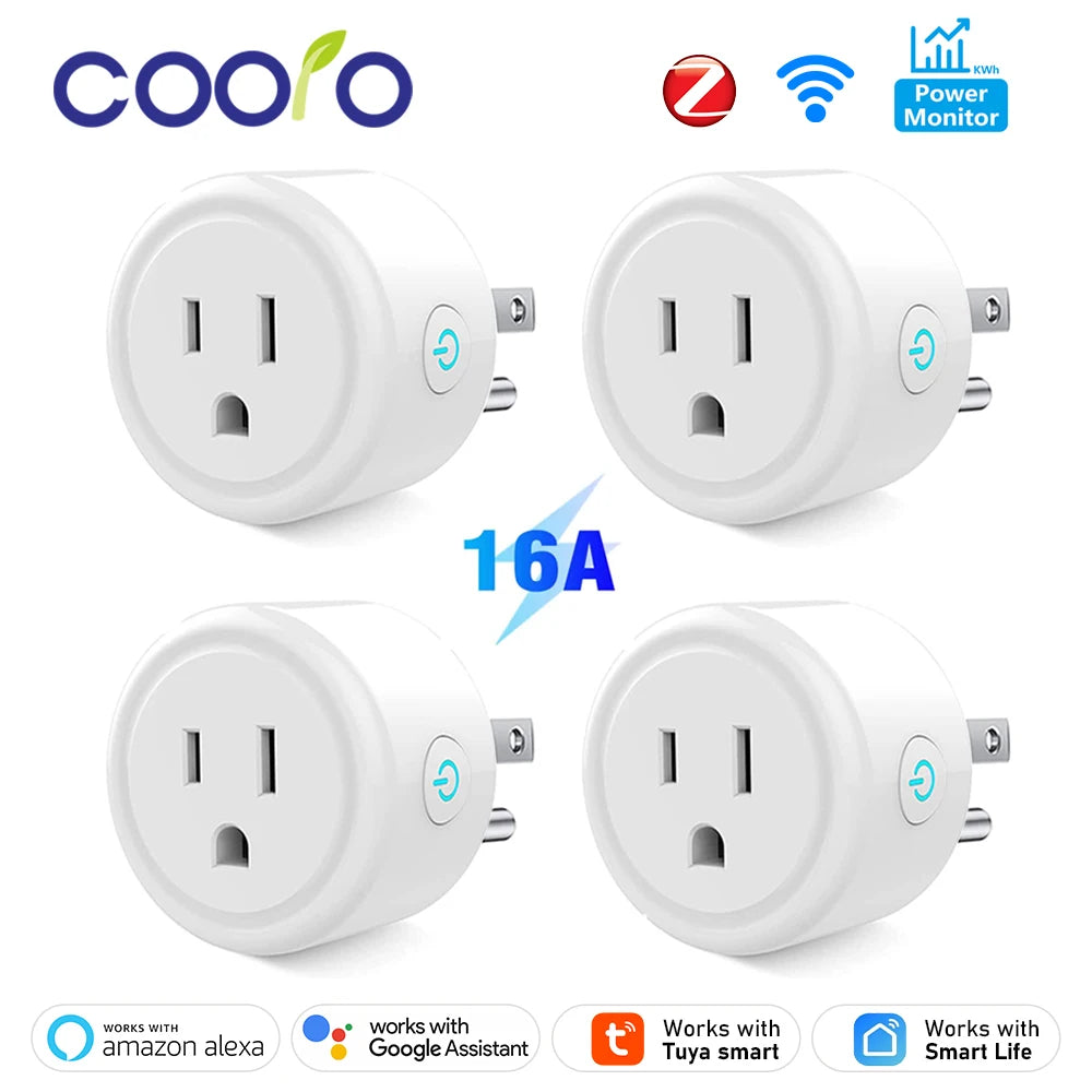 Tuya 16A Smart Plug – WiFi & Zigbee with Power Monitoring