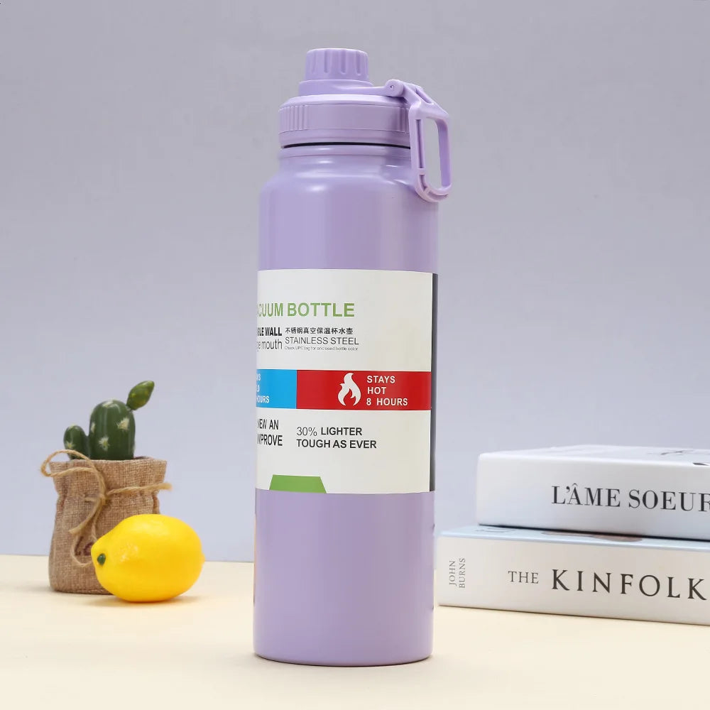 Camping Sports Steel Water Bottle 25oz 750ml Double Wall Sports Water Bottle Flask Big Mouth