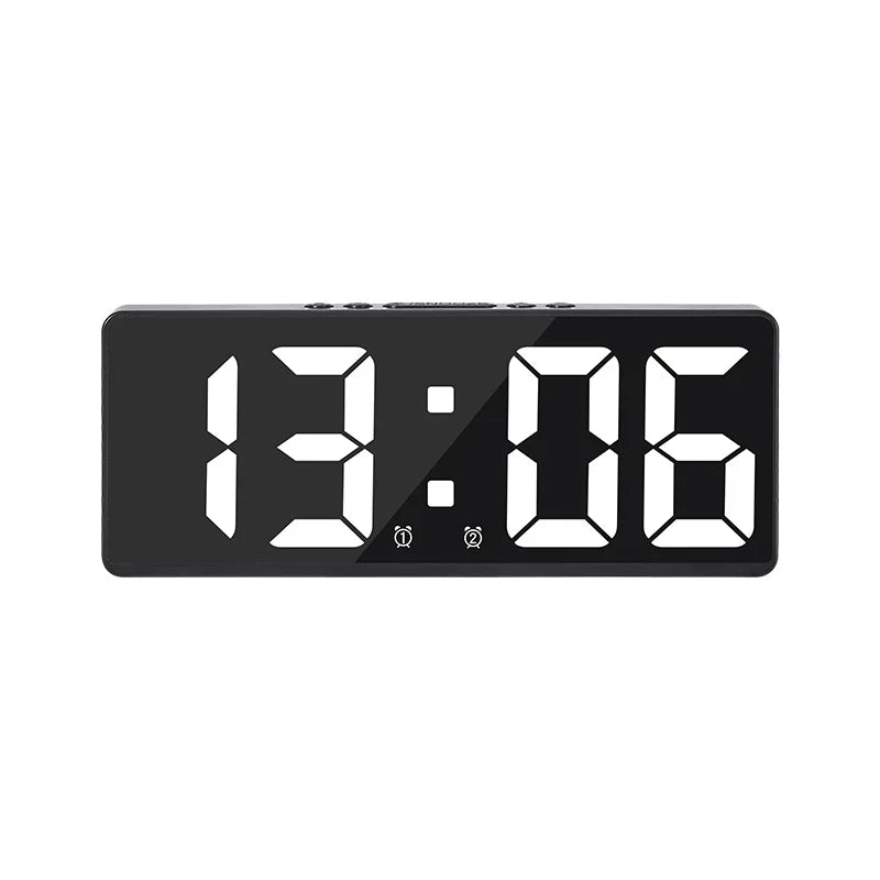 LED Digital Alarm Clock with Mirror Acrylic Face