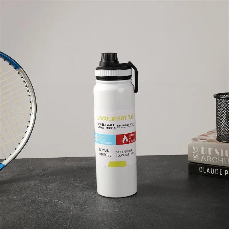 Camping Sports Steel Water Bottle 25oz 750ml Double Wall Sports Water Bottle Flask Big Mouth