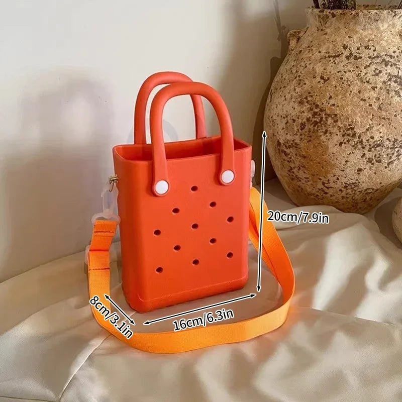 EVA Beach Tote Bag Waterproof Summer Travel Shoulder Handbags Fashion Beach Tote Bags Shopping Storage Basket Picnic Baskets
