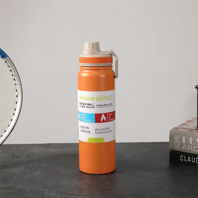 Camping Sports Steel Water Bottle 25oz 750ml Double Wall Sports Water Bottle Flask Big Mouth