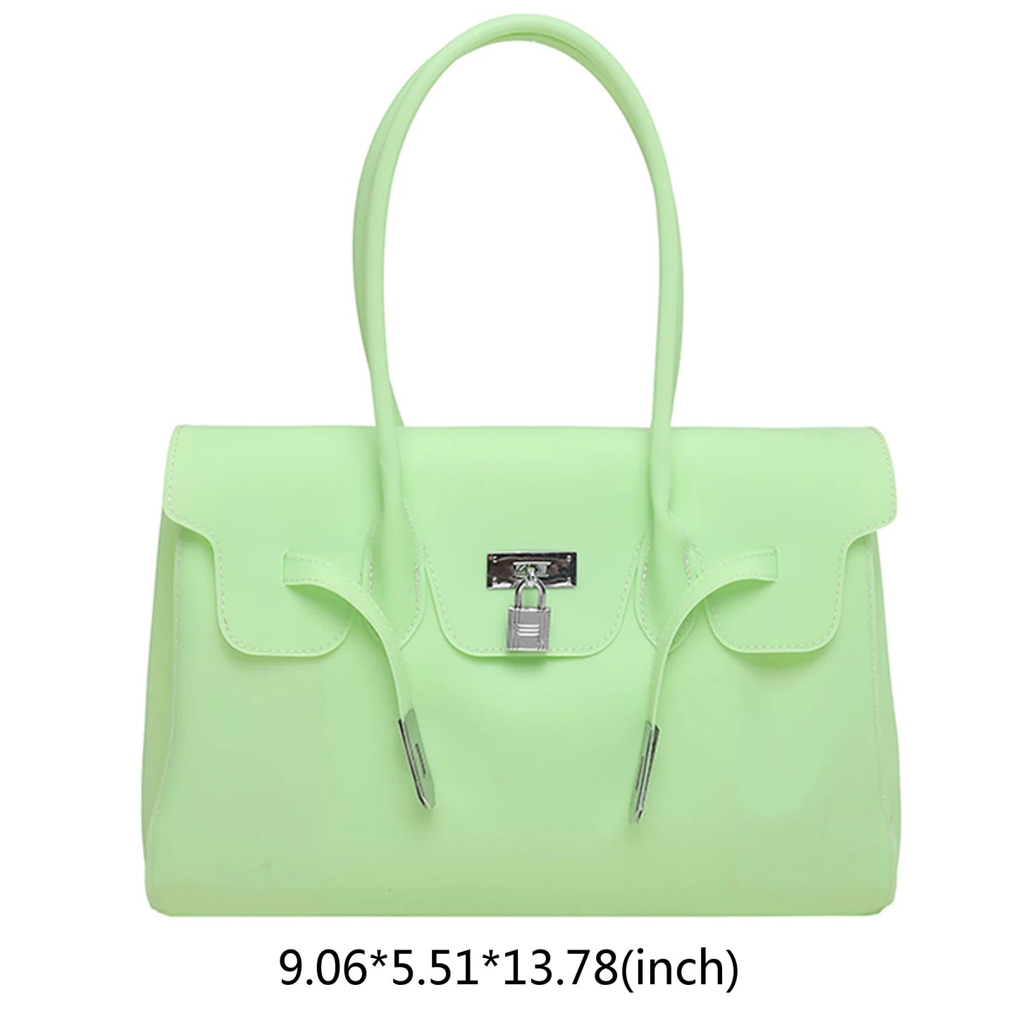 Korean PVC Waterproof Beach Shoulder Bag 2026 Summer Y2K Candy Color Jelly Bags Trendy Dopamine Fashion Tote Underarm Handbag
