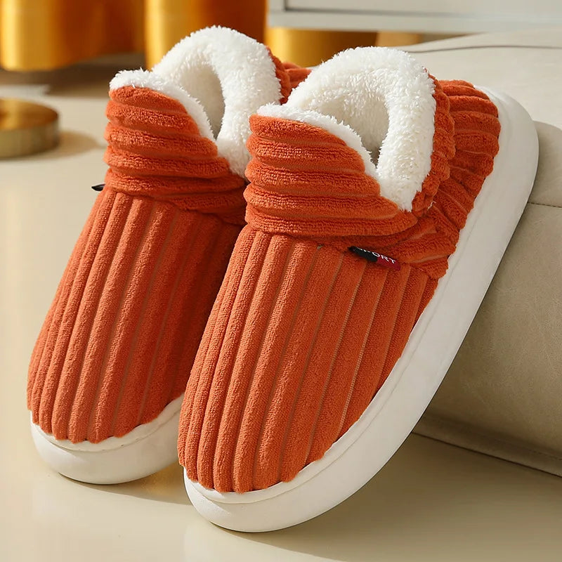 Evshine Women's Fur Slippers – Soft Sole Winter House Shoes
