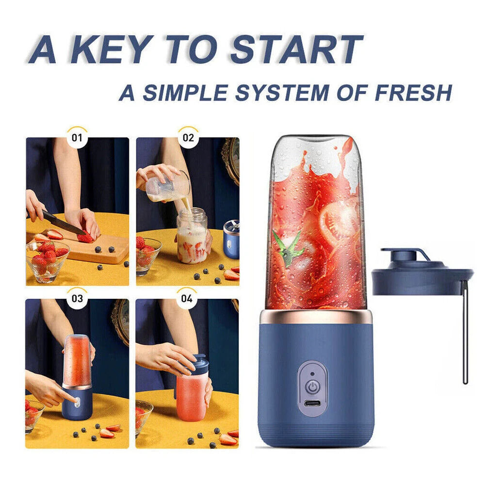 Portable Mini Blender – 400ml USB Rechargeable