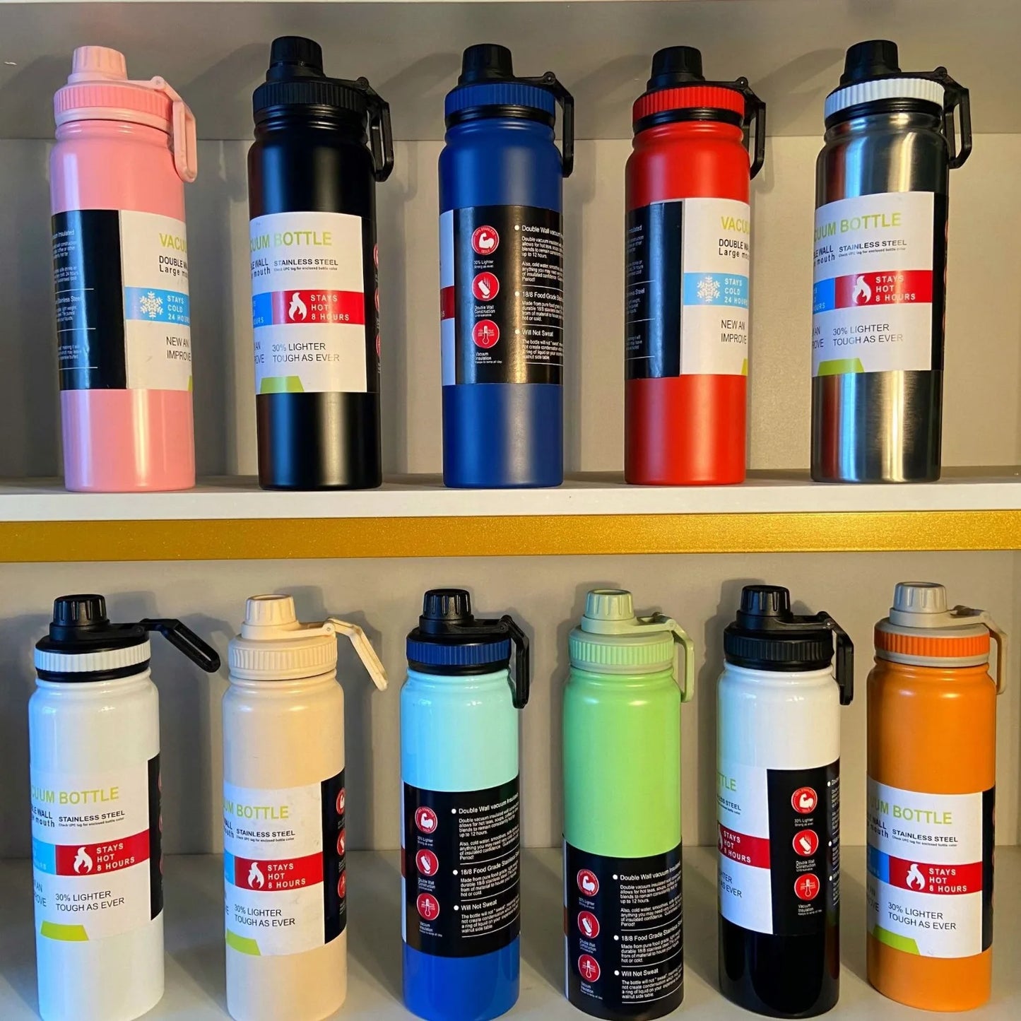 Camping Sports Steel Water Bottle 25oz 750ml Double Wall Sports Water Bottle Flask Big Mouth