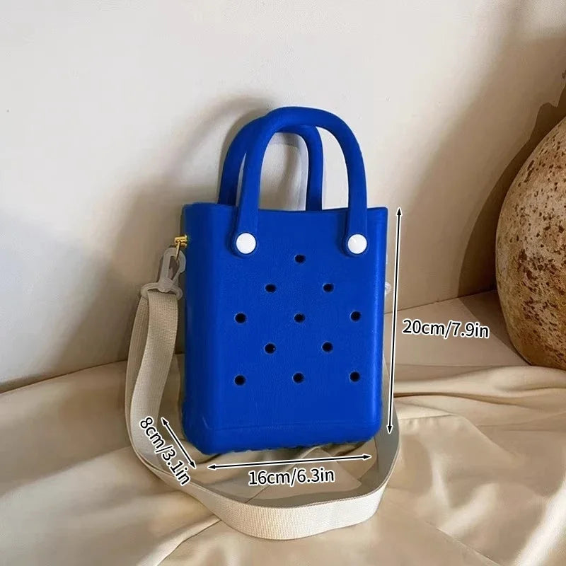 EVA Beach Tote Bag Waterproof Summer Travel Shoulder Handbags Fashion Beach Tote Bags Shopping Storage Basket Picnic Baskets