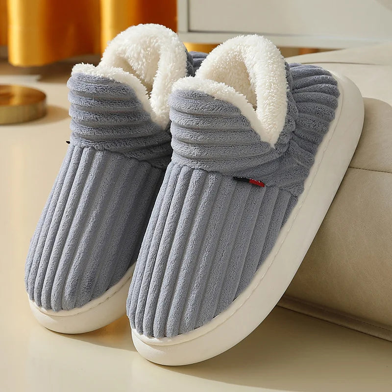 Evshine Women's Fur Slippers – Soft Sole Winter House Shoes
