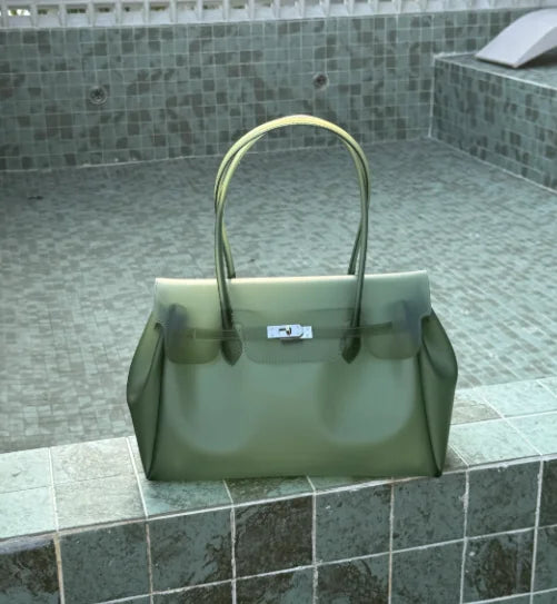 Summer Jelly Bags Trendy Dopamine Fashion Tote Underarm Handbag Women Candy Color PVC Waterproof Transparent Tote Bag In Stock