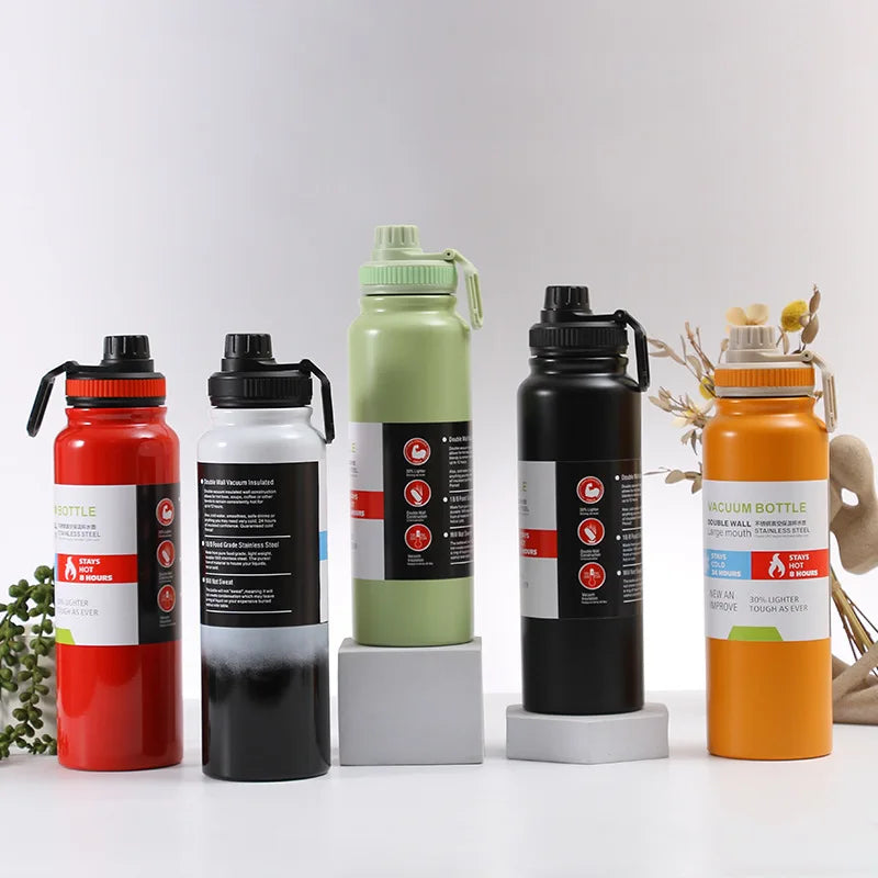 Camping Sports Steel Water Bottle 25oz 750ml Double Wall Sports Water Bottle Flask Big Mouth