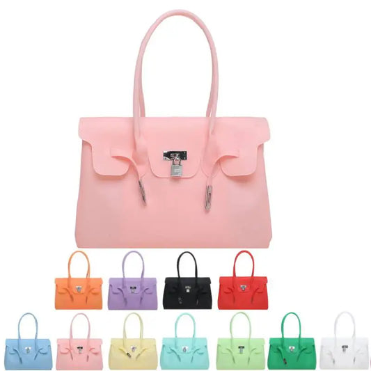 Y2K Transparent PVC Jelly Shoulder Bag – Candy Color Tote