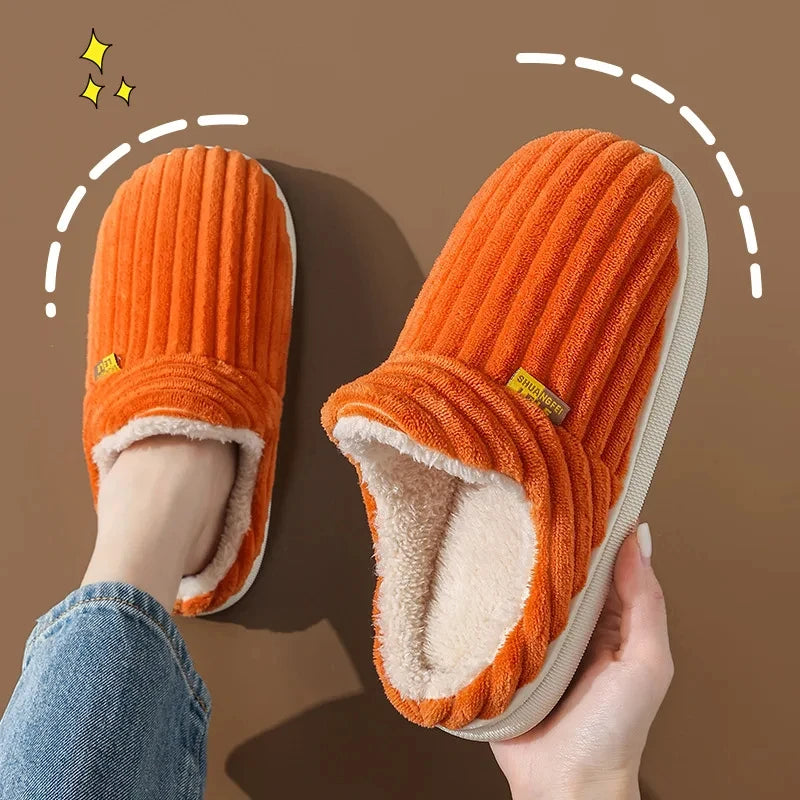 Evshine Women's Fur Slippers – Soft Sole Winter House Shoes