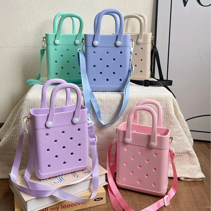 EVA Beach Tote Bag Waterproof Summer Travel Shoulder Handbags Fashion Beach Tote Bags Shopping Storage Basket Picnic Baskets