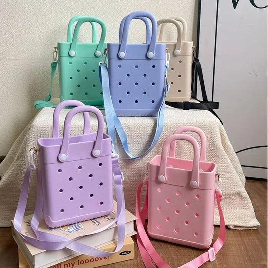 EVA Beach Tote Bag Waterproof Summer Travel Shoulder Handbags Fashion Beach Tote Bags Shopping Storage Basket Picnic Baskets