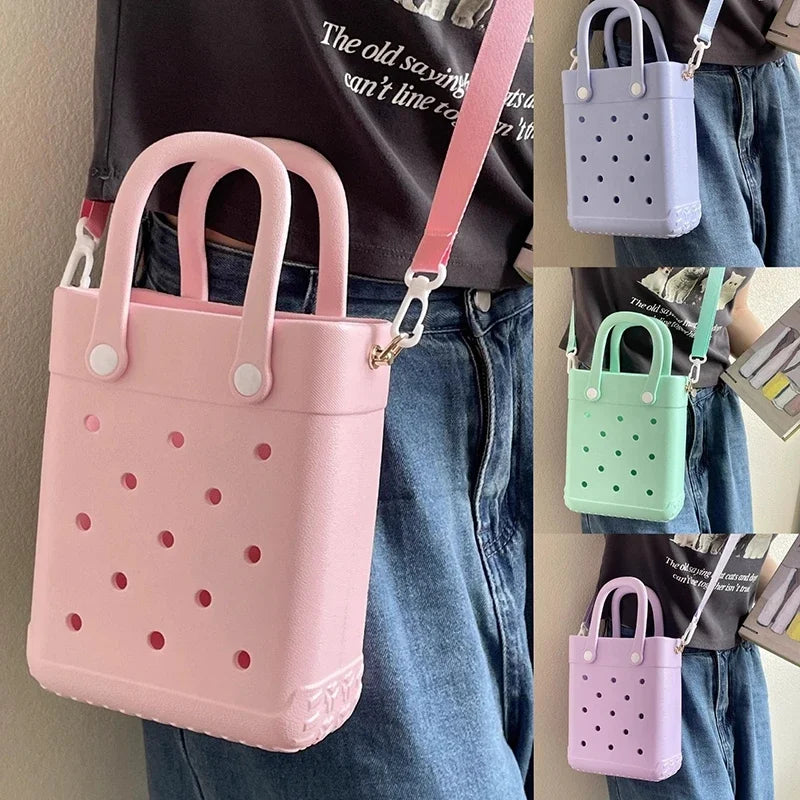 EVA Beach Tote Bag Waterproof Summer Travel Shoulder Handbags Fashion Beach Tote Bags Shopping Storage Basket Picnic Baskets