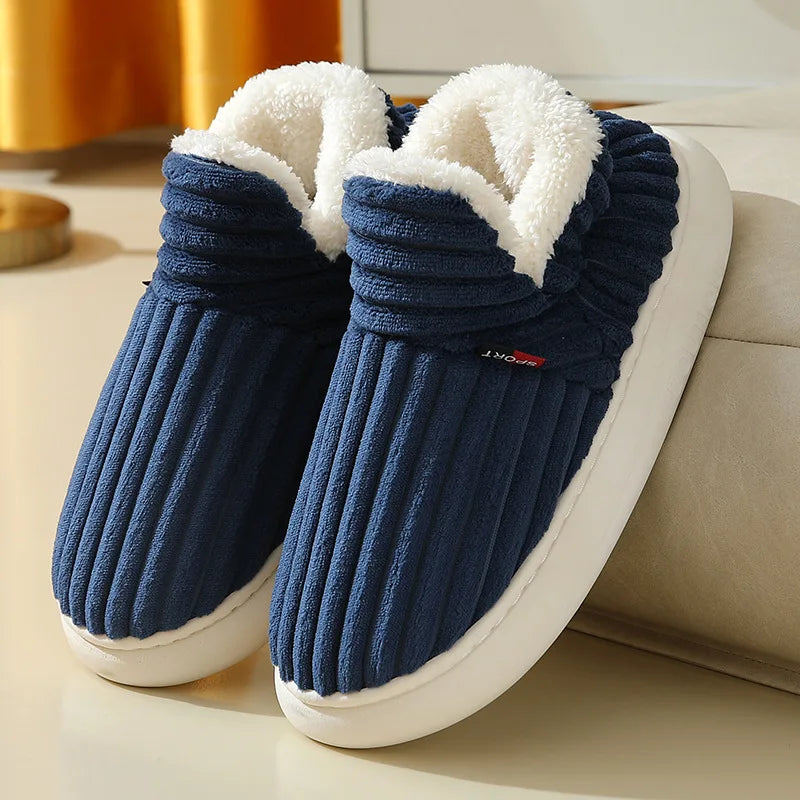 Evshine Women's Fur Slippers – Soft Sole Winter House Shoes