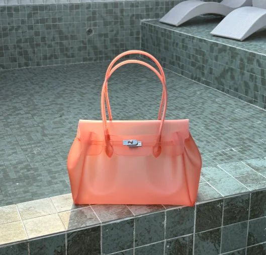 Summer Jelly Bags Trendy Dopamine Fashion Tote Underarm Handbag Women Candy Color PVC Waterproof Transparent Tote Bag In Stock