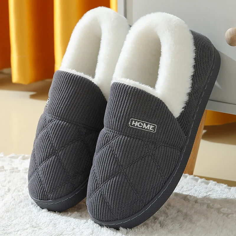 Evshine Women's Fur Slippers – Soft Sole Winter House Shoes