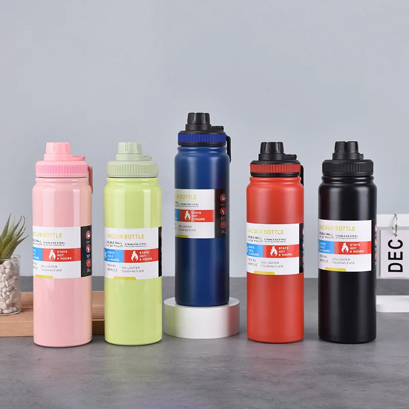 Camping Sports Steel Water Bottle 25oz 750ml Double Wall Sports Water Bottle Flask Big Mouth