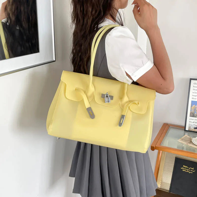 Y2K Transparent PVC Jelly Shoulder Bag – Candy Color Tote