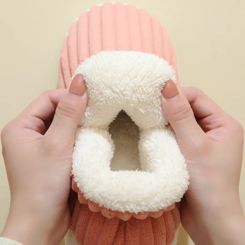 Evshine Women's Fur Slippers – Soft Sole Winter House Shoes