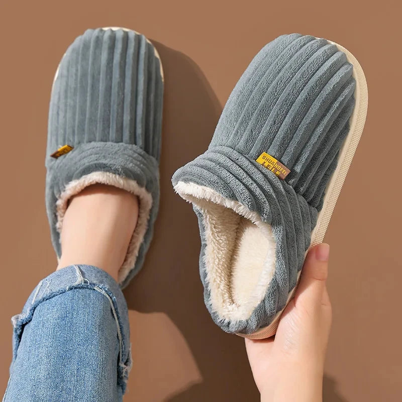 Evshine Women's Fur Slippers – Soft Sole Winter House Shoes