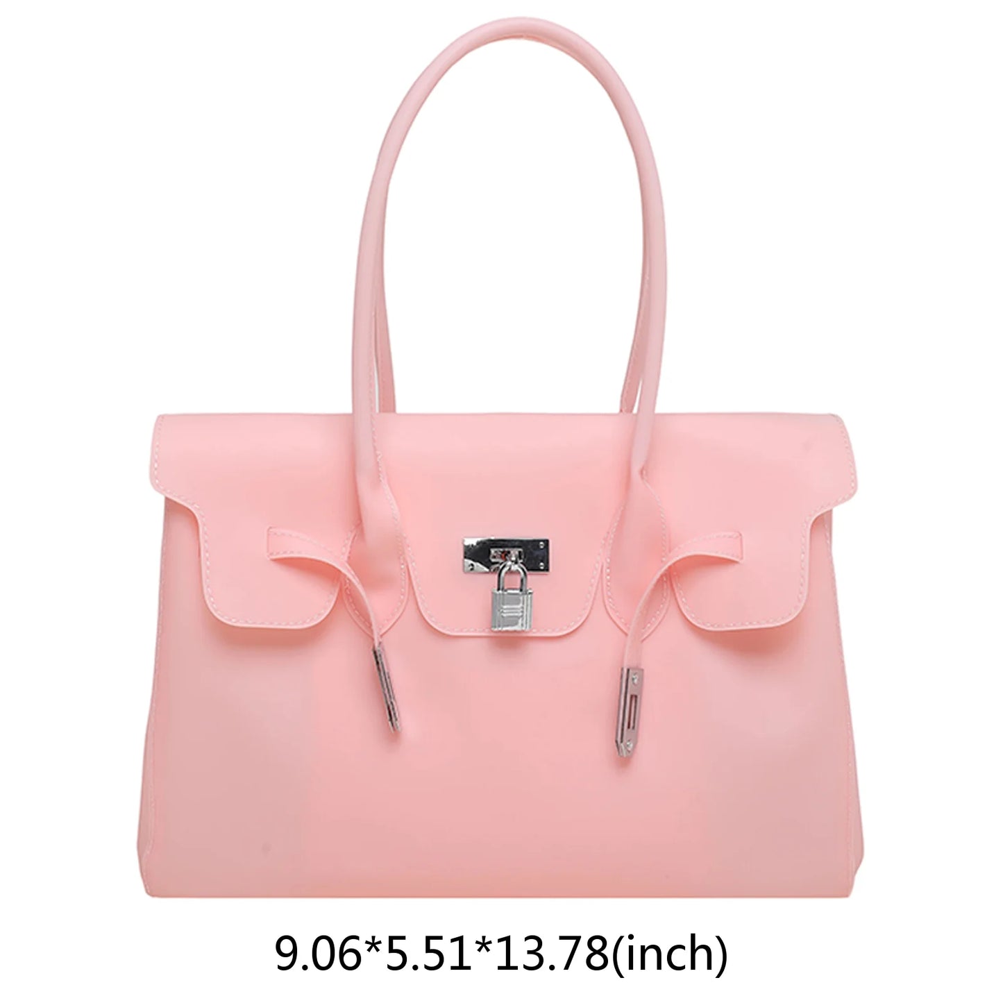 Korean PVC Waterproof Beach Shoulder Bag 2026 Summer Y2K Candy Color Jelly Bags Trendy Dopamine Fashion Tote Underarm Handbag