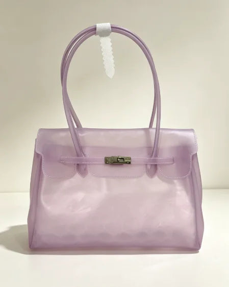 Summer Jelly Bags Trendy Dopamine Fashion Tote Underarm Handbag Women Candy Color PVC Waterproof Transparent Tote Bag In Stock
